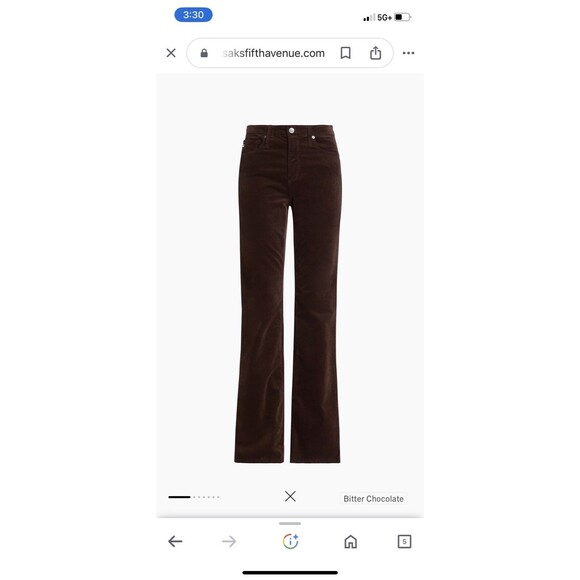 AG Adriano Goldschmied Farrah Boot Jeans Womens 32x32 Brown Velvet‎ High Rise - Picture 3 of 16
